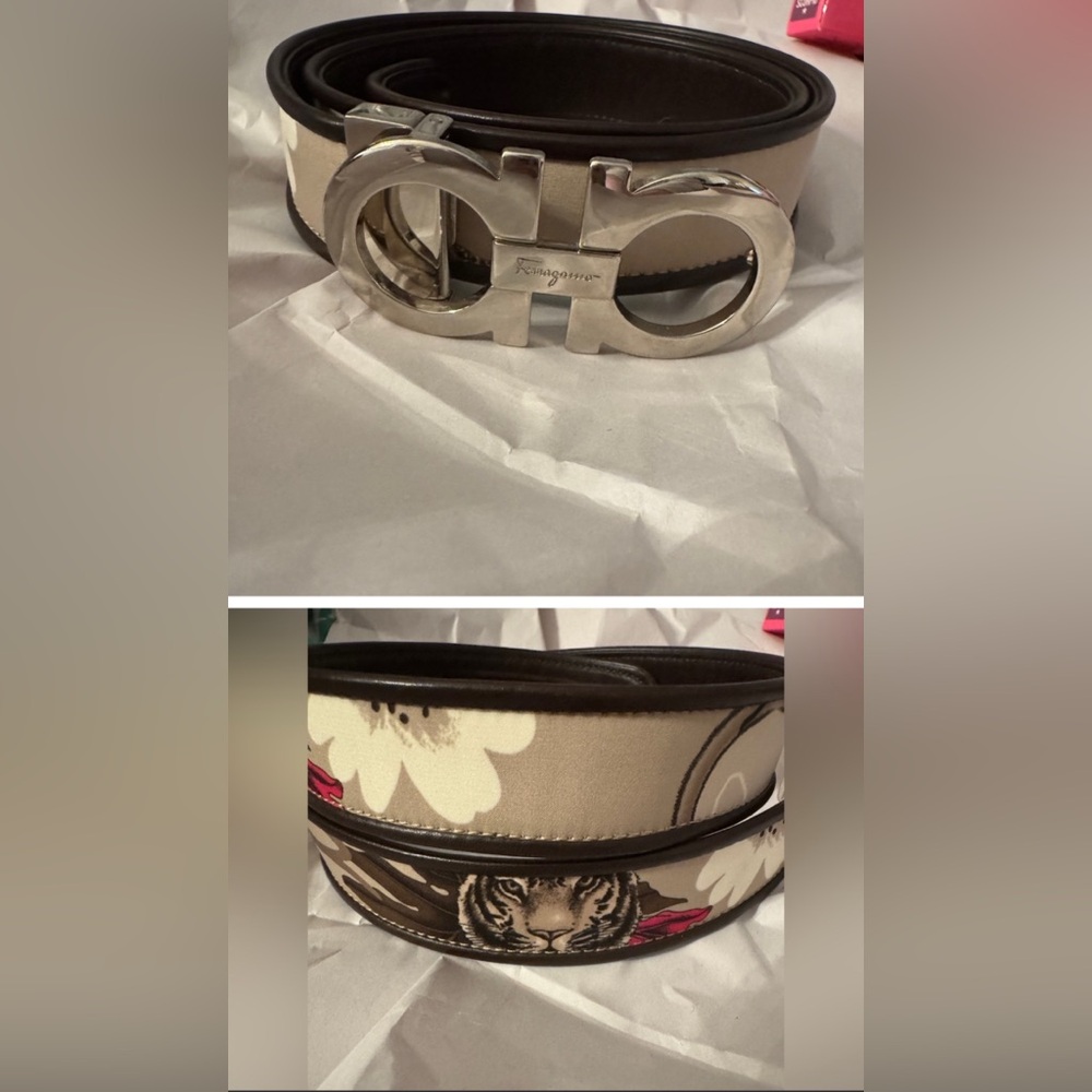 Ferragamo BELT Fiera Leopard Print Jungle Safari Women’s Sz …limited edition